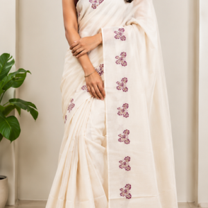 kuthampully cotton butterfly floral saree. ₹699.free shipping.5% discount on online payment.