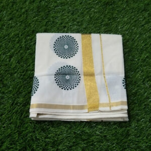 kuthampully cotton green chakra saree 5.5 meter. ₹ 749. free shipping. 5% discount on online payment.