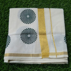 kuthampully cotton green chakra saree 5.5 meter. ₹ 749. free shipping. 5% discount on online payment.